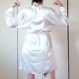 satin lace robe for bride M